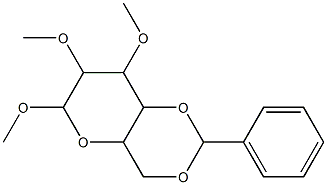 6,7,8-trimethoxy-2-phenylperhydropyrano[3,2-d][1,3]dioxine Struktur