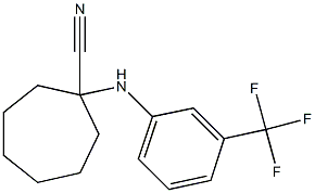 1-[3-(trifluoromethyl)anilino]cycloheptane-1-carbonitrile Struktur