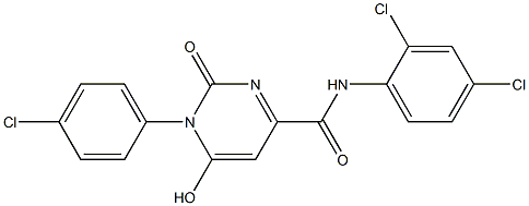 1-(4-chlorophenyl)-N-(2,4-dichlorophenyl)-6-hydroxy-2-oxo-1,2-dihydro-4-pyrimidinecarboxamide Struktur