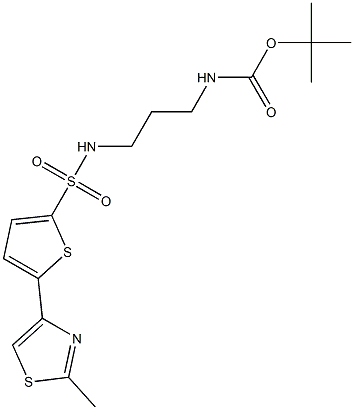 tert-butyl N-[3-({[5-(2-methyl-1,3-thiazol-4-yl)-2-thienyl]sulfonyl}amino)propyl]carbamate Struktur