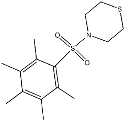 4-[(2,3,4,5,6-pentamethylphenyl)sulfonyl]thiomorpholine Struktur