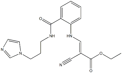 ethyl 2-cyano-3-[2-({[3-(1H-imidazol-1-yl)propyl]amino}carbonyl)anilino]acrylate Struktur