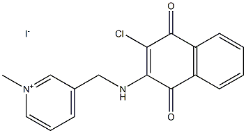 3-{[(3-chloro-1,4-dioxo-1,4-dihydro-2-naphthalenyl)amino]methyl}-1-methylpyridinium iodide Struktur