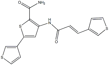 5-(3-thienyl)-3-{[3-(3-thienyl)acryloyl]amino}thiophene-2-carboxamide Struktur