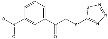 1-(3-nitrophenyl)-2-(1,2,3,4-thiatriazol-5-ylthio)ethan-1-one Struktur