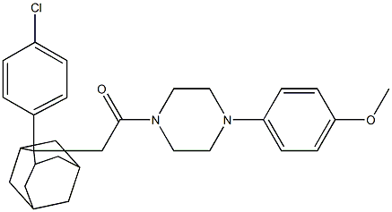 2-[2-(4-chlorophenyl)-2-adamantyl]-1-[4-(4-methoxyphenyl)piperazino]-1-ethanone Struktur