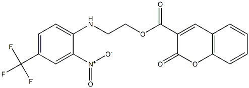 2-[2-nitro-4-(trifluoromethyl)anilino]ethyl 2-oxo-2H-chromene-3-carboxylate Struktur