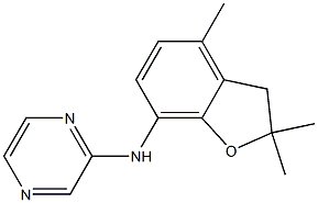 N-(2,2,4-trimethyl-2,3-dihydro-1-benzofuran-7-yl)-2-pyrazinamine Struktur