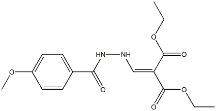 diethyl 2-{[2-(4-methoxybenzoyl)hydrazino]methylidene}malonate Struktur