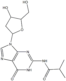 N-{9-[4-hydroxy-5-(hydroxymethyl)tetrahydrofuran-2-yl]-6-oxo-6,9-dihydro-1H-purin-2-yl}-2-methylpropanamide Struktur