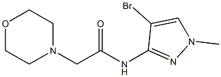 N-(4-bromo-1-methyl-1H-pyrazol-3-yl)-2-morpholinoacetamide Struktur