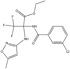 ethyl 2-[(3-chlorobenzoyl)amino]-3,3,3-trifluoro-2-[(5-methyl-3-isoxazolyl)amino]propanoate Struktur