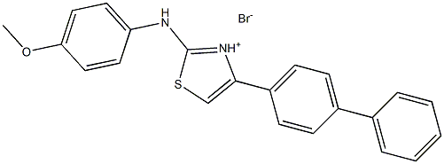 4-[1,1'-biphenyl]-4-yl-2-(4-methoxyanilino)-1,3-thiazol-3-ium bromide Struktur