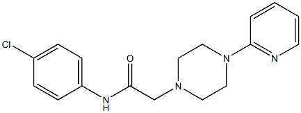 N-(4-chlorophenyl)-2-[4-(2-pyridinyl)piperazino]acetamide Struktur