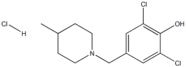 2,6-dichloro-4-[(4-methylpiperidino)methyl]phenol hydrochloride Struktur