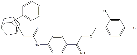 N-(4-{[(2,4-dichlorobenzyl)oxy]ethanimidoyl}phenyl)-2-(2-phenyl-2-adamantyl)acetamide Struktur