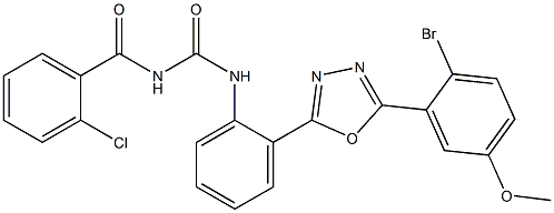 N-{2-[5-(2-bromo-5-methoxyphenyl)-1,3,4-oxadiazol-2-yl]phenyl}-N'-(2-chlorobenzoyl)urea Struktur