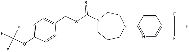 4-(trifluoromethoxy)benzyl 4-[5-(trifluoromethyl)-2-pyridyl]-1,4-diazepane-1-carbodithioate Struktur