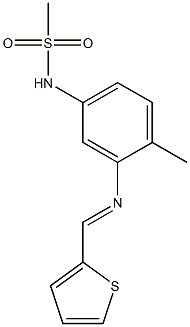 N-{4-methyl-3-[(2-thienylmethylidene)amino]phenyl}methanesulfonamide Struktur