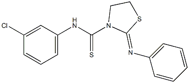 N-(3-chlorophenyl)-2-(phenylimino)-1,3-thiazolane-3-carbothioamide Struktur