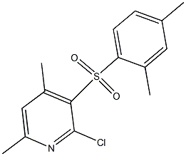 2-chloro-3-[(2,4-dimethylphenyl)sulfonyl]-4,6-dimethylpyridine Struktur