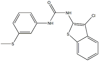 N-(3-chlorobenzo[b]thiophen-2-yl)-N'-[3-(methylthio)phenyl]urea Struktur