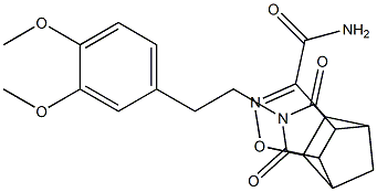 10-(3,4-dimethoxyphenethyl)-9,11-dioxo-3-oxa-4,10-diazatetracyclo[5.5.1.0~2,6~.0~8,12~]tridec-4-ene-5-carboxamide Struktur