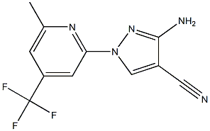 3-amino-1-[6-methyl-4-(trifluoromethyl)-2-pyridyl]-1H-pyrazole-4-carbonitrile Struktur