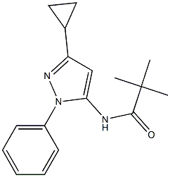 N1-(3-cyclopropyl-1-phenyl-1H-pyrazol-5-yl)-2,2-dimethylpropanamide Struktur