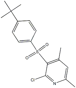 3-{[4-(tert-butyl)phenyl]sulfonyl}-2-chloro-4,6-dimethylpyridine Struktur