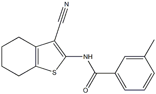 N-(3-cyano-4,5,6,7-tetrahydro-1-benzothiophen-2-yl)-3-methylbenzenecarboxamide Struktur