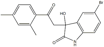 5-bromo-3-[2-(2,4-dimethylphenyl)-2-oxoethyl]-3-hydroxyindolin-2-one Struktur