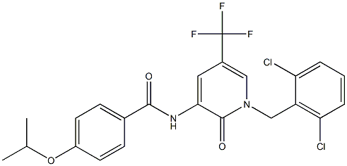 N-[1-(2,6-dichlorobenzyl)-2-oxo-5-(trifluoromethyl)-1,2-dihydro-3-pyridinyl]-4-isopropoxybenzenecarboxamide Struktur