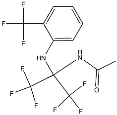 N1-{2,2,2-trifluoro-1-(trifluoromethyl)-1-[2-(trifluoromethyl)anilino]ethyl}acetamide Struktur