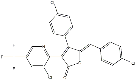 4-(4-chlorophenyl)-5-[(4-chlorophenyl)methylene]-3-[3-chloro-5-(trifluoromethyl)-2-pyridinyl]-2(5H)-furanone Struktur