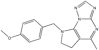 methyl 4-[(5-methyl-6,7-dihydro-8H-pyrrolo[3,2-e][1,2,4]triazolo[1,5-a]pyrimidin-8-yl)methyl]phenyl ether Struktur