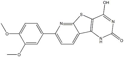 7-(3,4-dimethoxyphenyl)-4-hydroxypyrido[3',2':4,5]thieno[3,2-d]pyrimidin-2(1H)-one Struktur