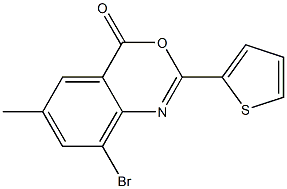 8-bromo-6-methyl-2-(2-thienyl)-4H-3,1-benzoxazin-4-one Struktur