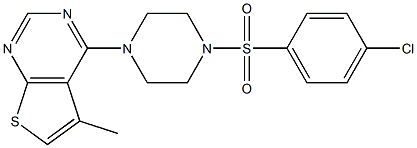 4-{4-[(4-chlorophenyl)sulfonyl]piperazino}-5-methylthieno[2,3-d]pyrimidine Struktur