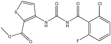 methyl 3-({[(2-chloro-6-fluorobenzoyl)amino]carbonyl}amino)thiophene-2-carboxylate Struktur