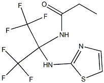 N1-[2,2,2-trifluoro-1-(1,3-thiazol-2-ylamino)-1-(trifluoromethyl)ethyl]propanamide Struktur