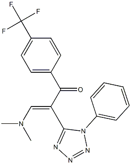 3-(dimethylamino)-2-(1-phenyl-1H-1,2,3,4-tetraazol-5-yl)-1-[4-(trifluoromethyl)phenyl]prop-2-en-1-one Struktur