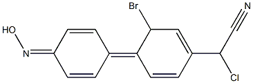 2-(5-bromo-2-chloro-4-hydroxyiminocyclohexa-2,5-dienyliden)-2-phenylacetonitrile Struktur