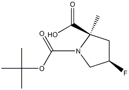 (2R,4R)-1-tert-butyl 2-methyl 4-fluoropyrrolidine-1,2-dicarboxylate Struktur