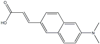 (E)-3-(2-(dimethylamino)naphthalen-6-yl)acrylic acid Struktur