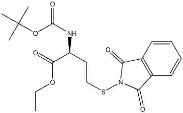 (S)-ethyl 2-(tert-butoxycarbonylamino)-4-(1,3-dioxoisoindolin-2-ylthio)butanoate Struktur