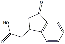 2-(3-oxo-2,3-dihydro-1H-inden-1-yl)acetic acid Struktur