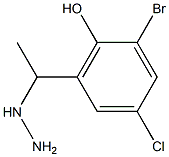 2-bromo-4-chloro-6-(1-hydrazinylethyl)phenol Struktur