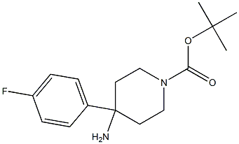 4-Amino-4-(4-fluoro-phenyl)-piperidine-1-carboxylic acid tert-butyl ester Struktur