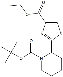 ethyl 2-(1-(tert-butoxycarbonyl)piperidin-2-yl)thiazole-4-carboxylate Struktur